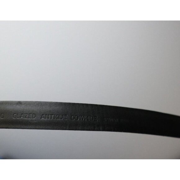 HENRY GRETHEL WOMEN'S BLACK GLAZED ANTIQUE COWHIDE LEATHER BELT - 3/4" - SIZE 32 - Picture 7 of 11